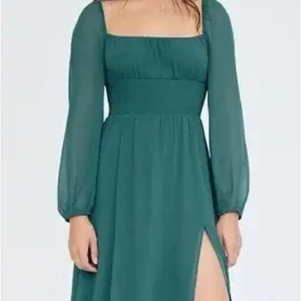 Wilfred Green Slit Long Sleeve Sundress